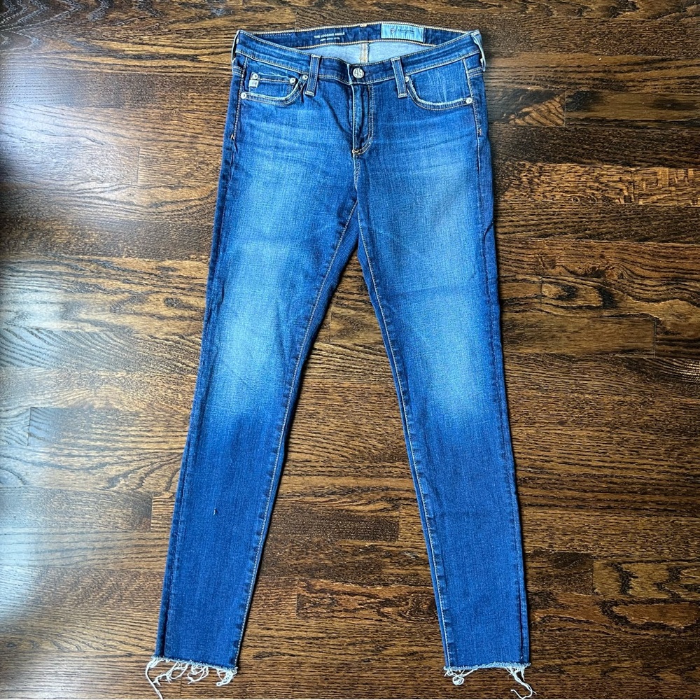 AG ADRIANO GOLDSCHMIED Blue Jeans with Raw Hem